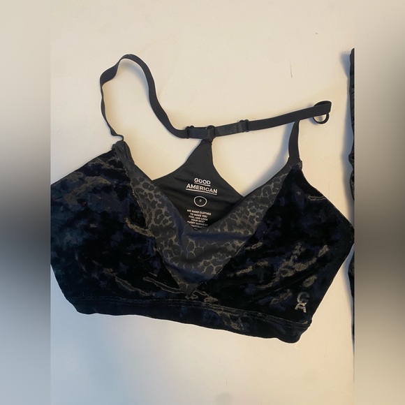 Good American Workout Set Black Crushed Velvet - Picture 2 of 5